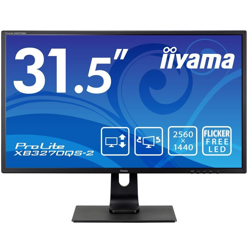 iiyama モニター ディスプレイ 31.5インチ WQHD IPS方式 高さ調整 DisplayPort HDMI DVI-D 全ケーブ_画像1