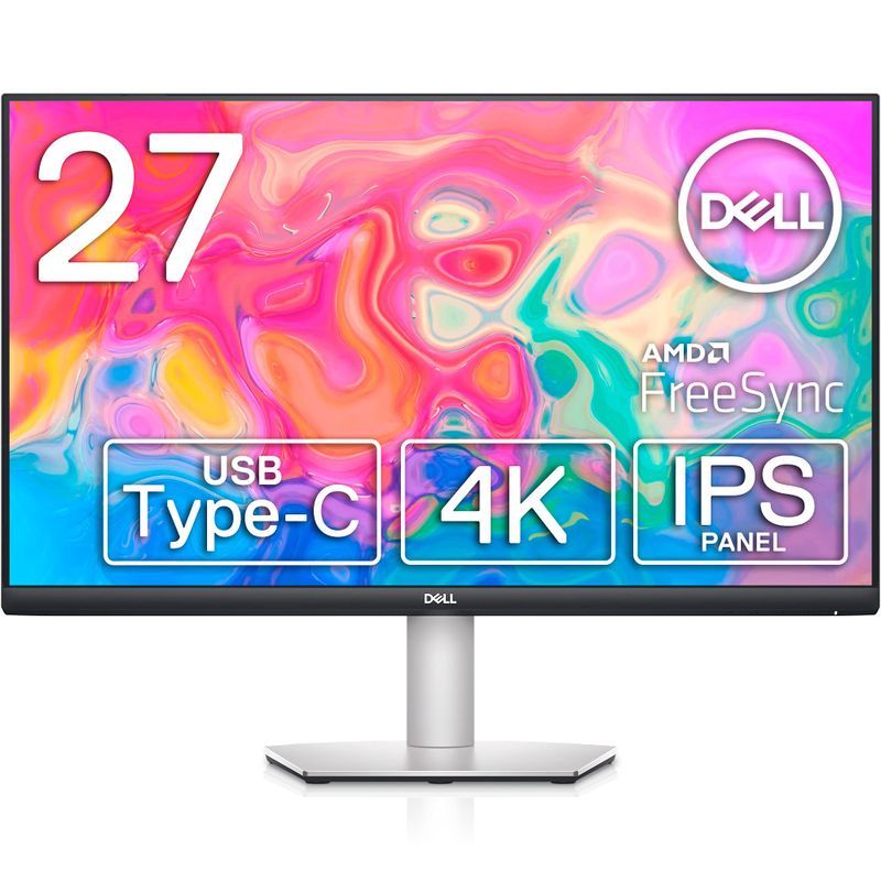 Dell S2722QC 27 -inch 4K monitor (3 years less shining point exchange guarantee /IPS non lustre /USB Type-C*HDMIx2/sRGB 9