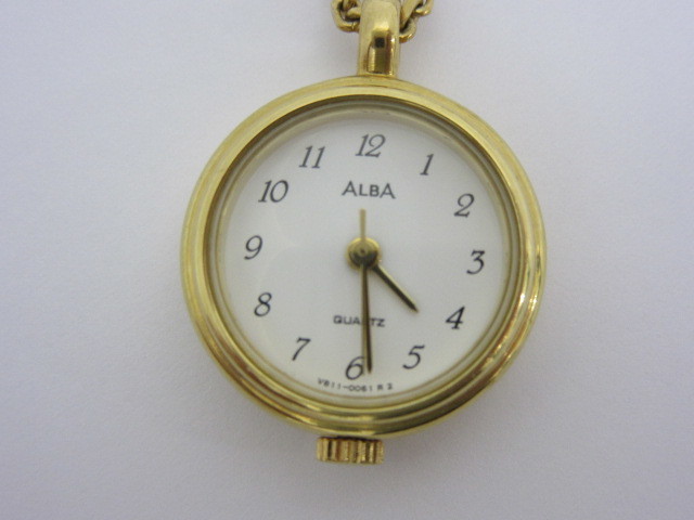 ブランド祭 時計祭 ALBA アルバ ネックレス 時計 V811-0020 クオーツ 稼働品 ペンダント_画像2