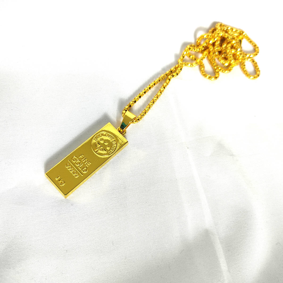 総重量 20.3g チェーンネックレス ゴールド 18k Gold Plated メンズ レディース インゴット ネックレス 157_画像3