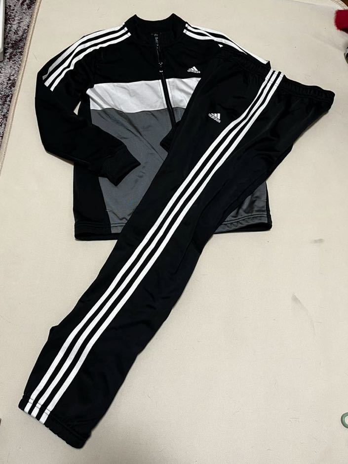  beautiful goods! once have on Adidas jersey top and bottom 160 Kids adidas black black gray reverse side nappy 