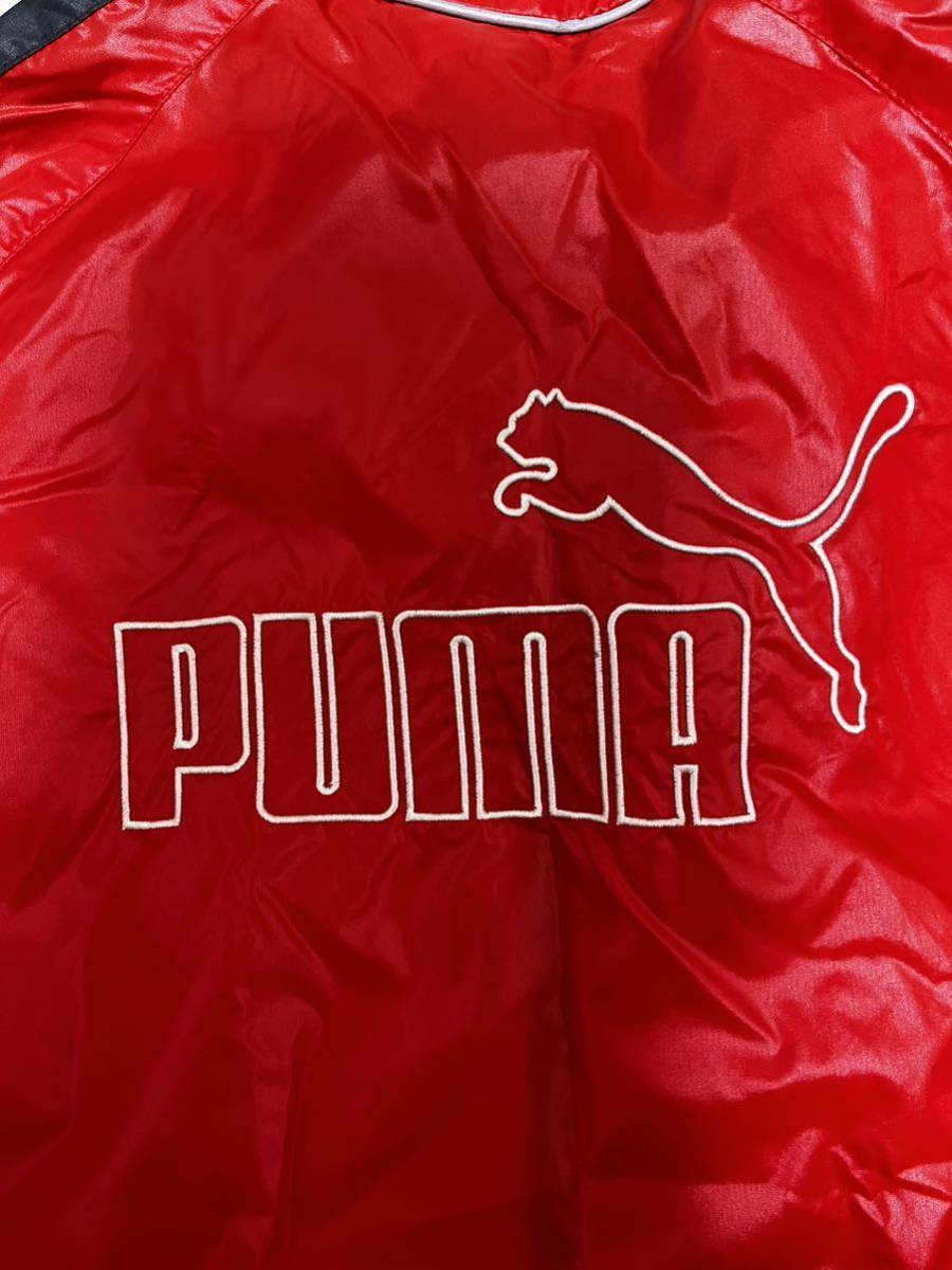 未使用　PUMA プーマ　ナイロンジャケット　赤　レッド　ロゴ刺繍　バッグロゴ　160_画像3