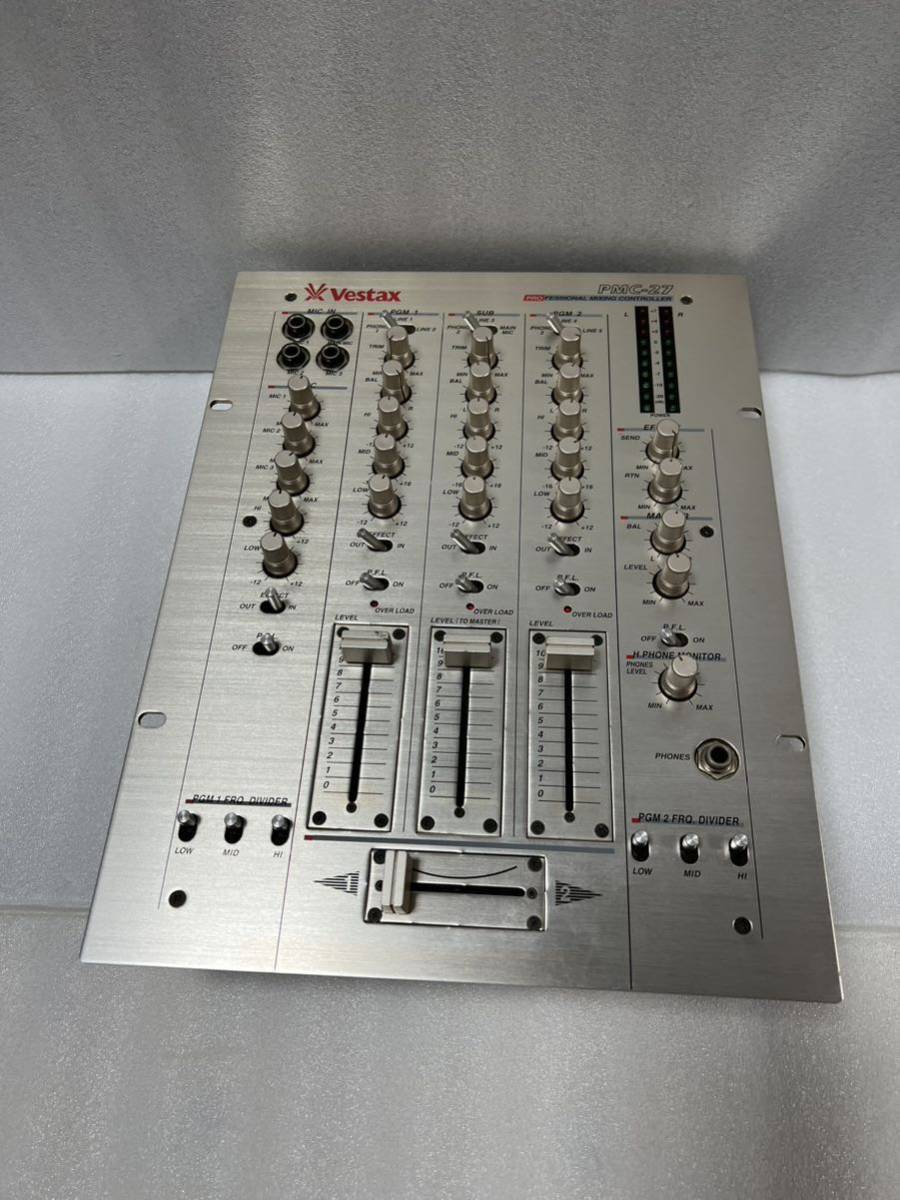 Vestax Corporationベスタクス DJミキサー DJ機器 PMC-27 動作未確認　3CH DJミキサー ハウス ロータリー使用_画像2
