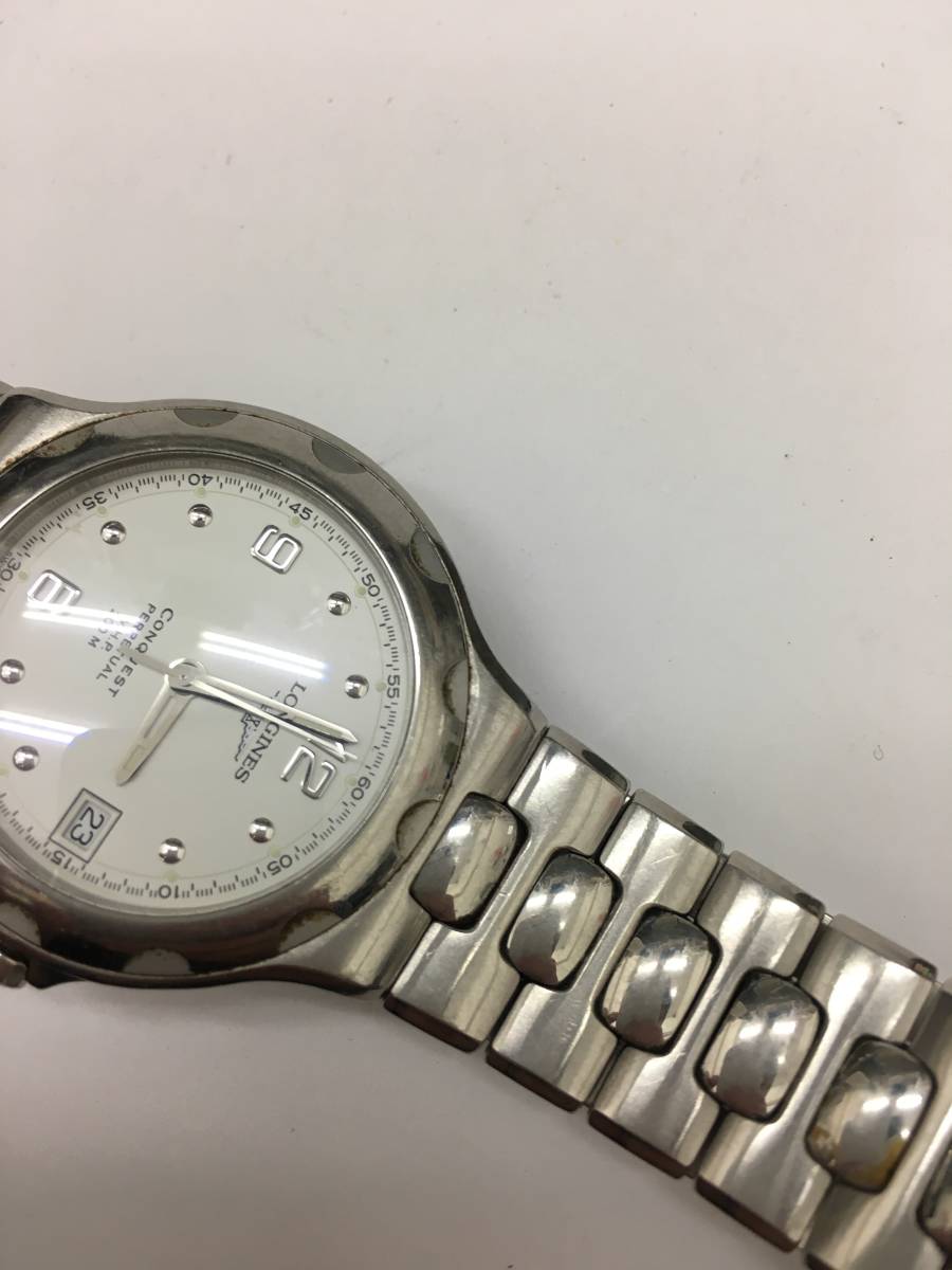 8996 LONGINES ロンジン CONQUEST L1.632.4 白文字盤 不動品 中古品 ケース径約3.5cm_画像3