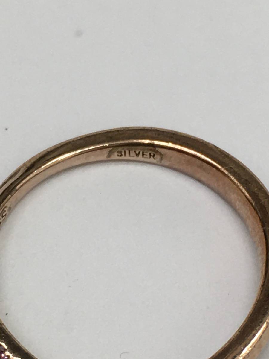 9344 THE KISS SILVER stamp lady's ring stone attaching secondhand goods body only size weight is image . reference . please ..