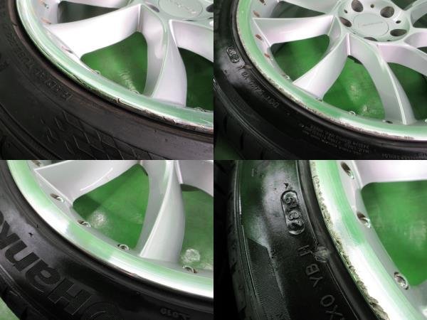 PCD114.3 Lowberts 8.5j/+35 9.5j/+38 ハブ約73㎜ タイヤ 225/45R19 245/45R19 約9分山 4本 中古 タービン ロリンザタイプ ドレスアップ_画像8