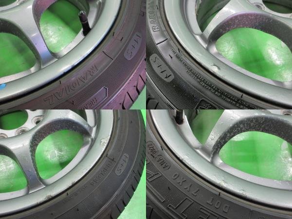 PCD100/114.3 キッズレーシング 軽量 6j/+38 ハブ約68㎜ KENDA KOMET KR23A 165/55R14 製造22年 約8～9分山 4本 中古 旧車 ドリ車 USDM JDM_画像7