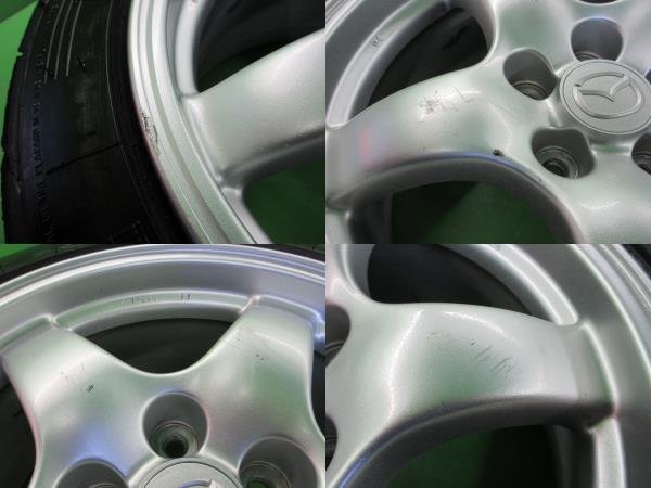 PCD114.3 マツダ RX-7純正 RX7 FD3S 8j/+50 8.5j/+50 ハブ約67㎜ ナンカン NS-2R 225/45R17 製造22年 4本セット! 中古 ドリ車 流用にも!