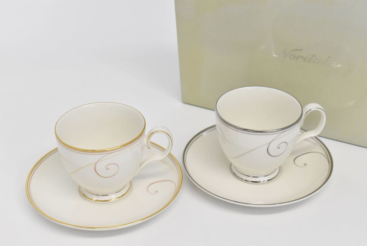 (690M 0101M10) 1円～ 未使用 Noritake ノリタケ ティー コーヒー 碗皿 ペア セット カップ＆ソーサー 茶器 洋食器_画像1