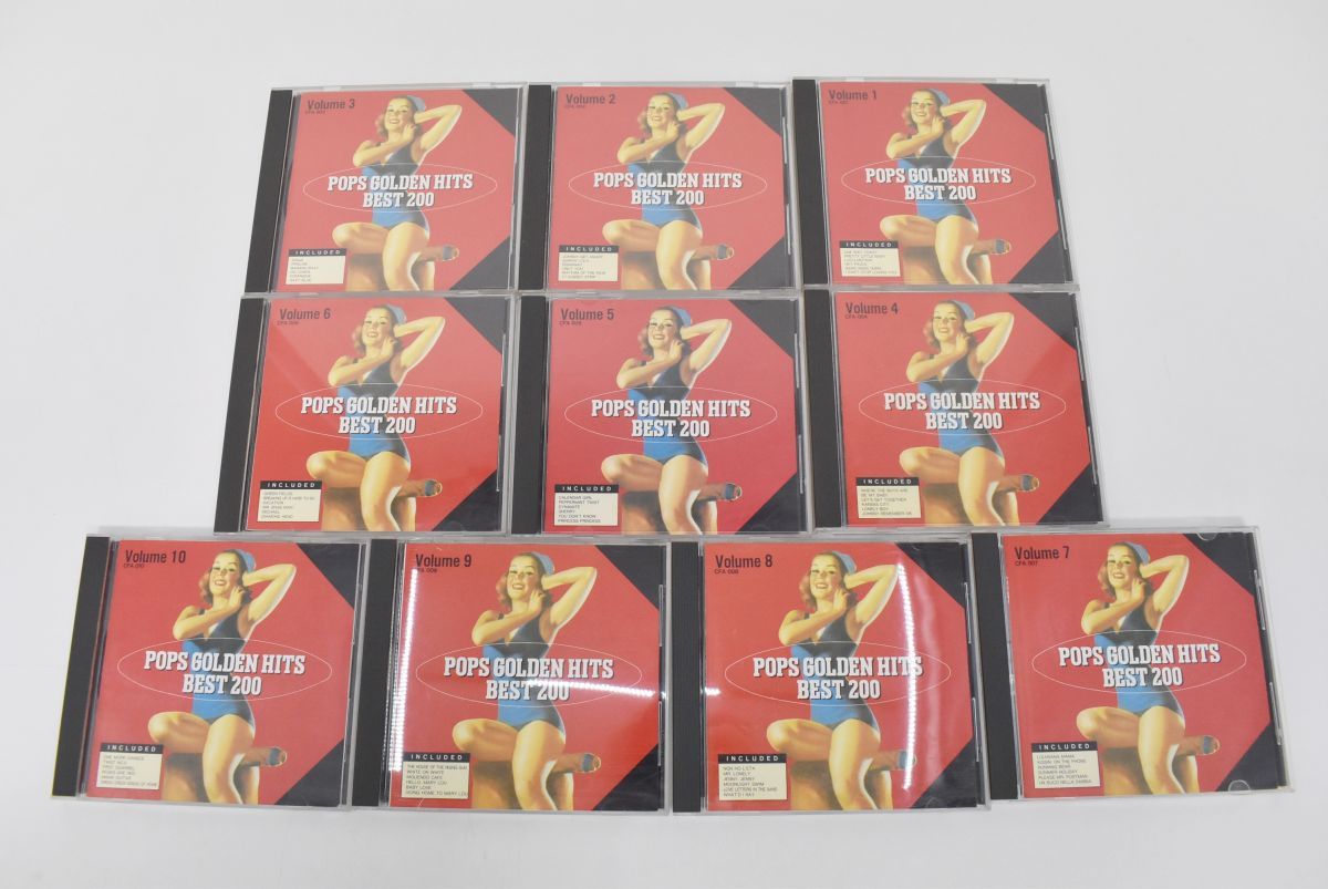 (718S 0130M13) 1円～ POPS GOLDEN HITS BEST 200 思い出のヒットパレード 洋楽 CD VOL.1～10 セット ケース付 音楽_画像2