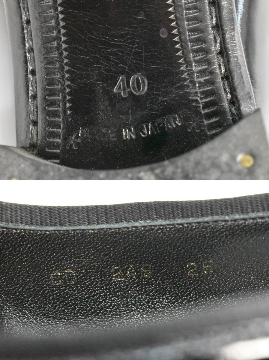 (590M 0105G6) 1円～ Christian Dior ディオール リボン エナメルパンプス 25EE ローファー ブラック レディース 正規品_画像7