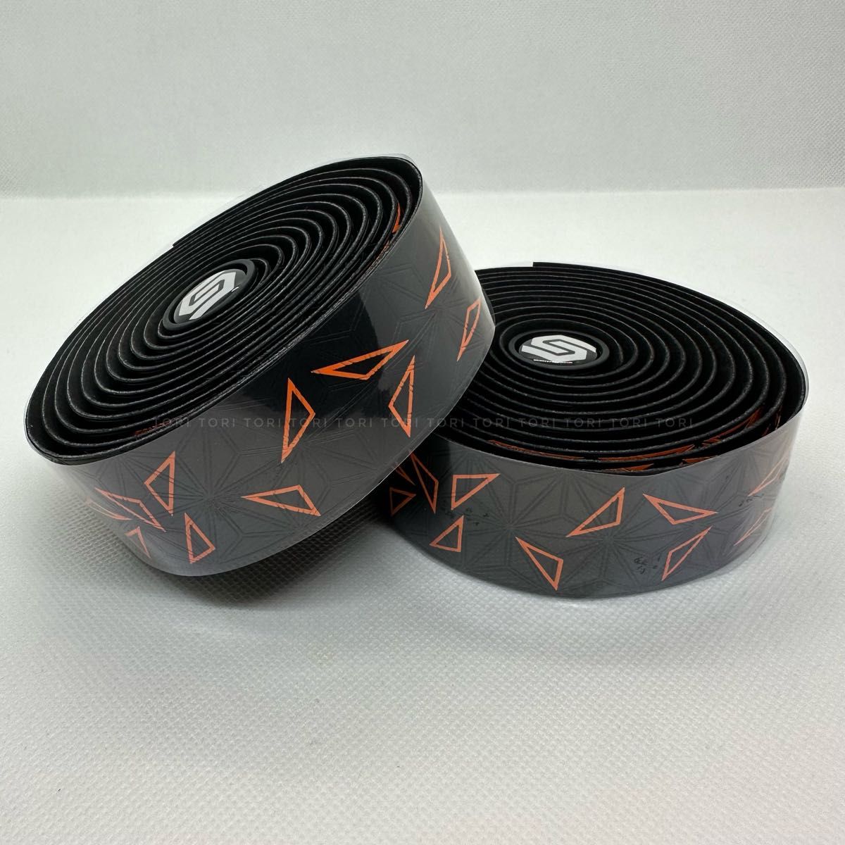 自転車 バーテープ ハンドルテープ 三角形模様カラー オレンジ