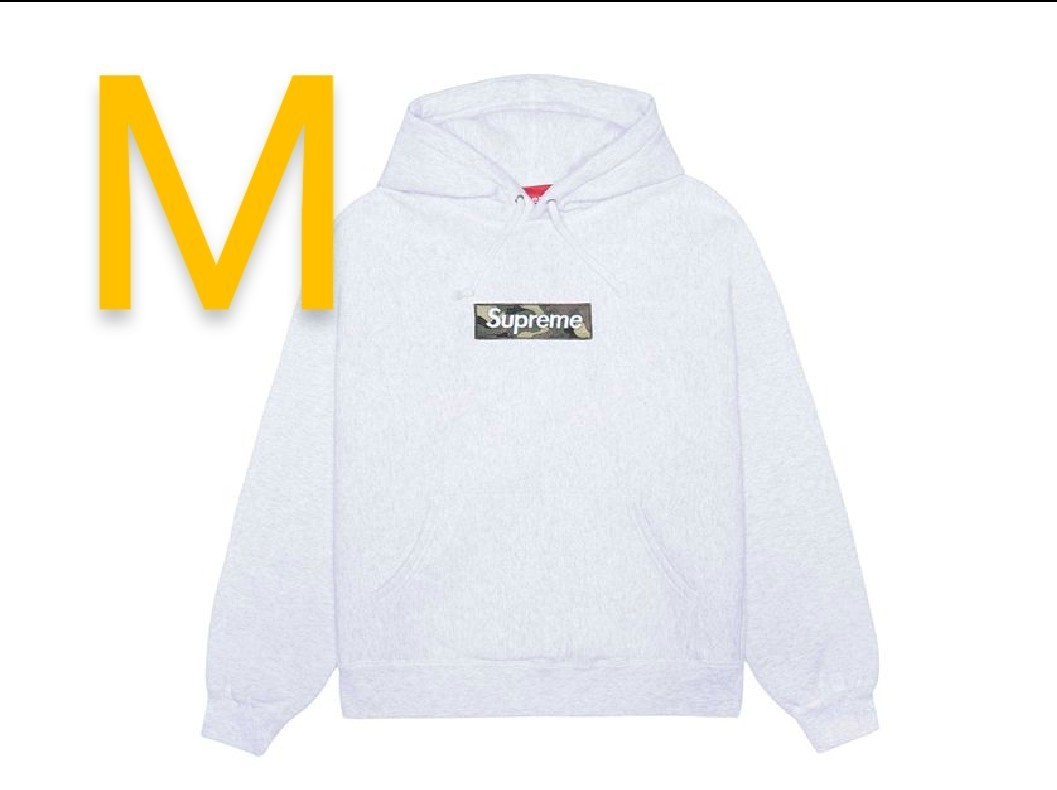 【M】Supreme Box Logo Hooded Sweatshirt Ash Greyシュプリーム ボックス ロゴ フーディー スウェット シャツ パーカー グレー nigo着用 _画像1