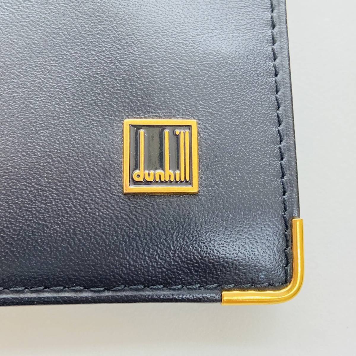 Dunhill ダンヒル 折りたたみ 二つ折り 薄型 長財布 財布 レザー ブラック 黒色 ロゴ 小銭入れ 札入れ カードケース メンズ 男性 1604_画像2