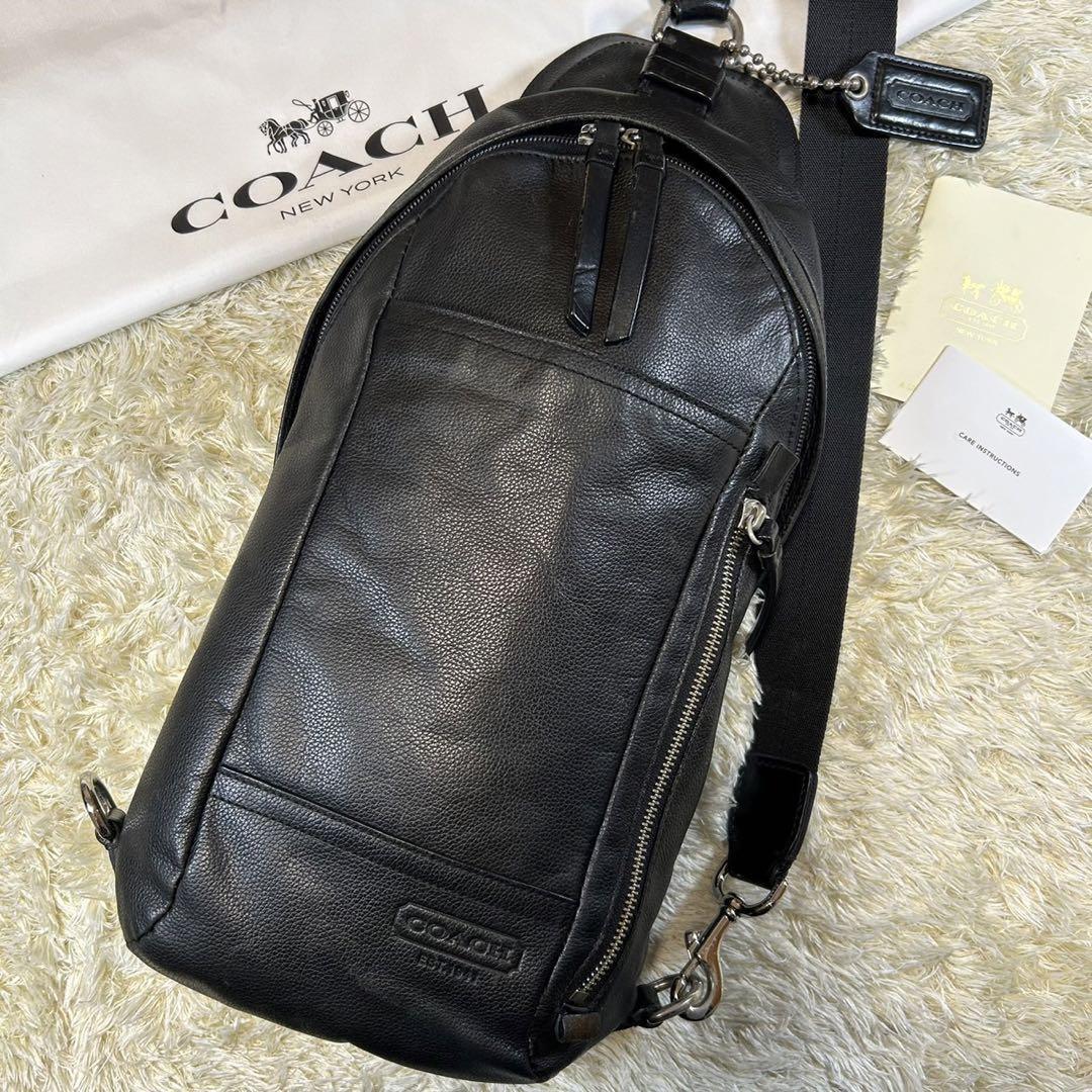 COACH コーチ 70617 レザー ボディバッグ スリングバッグ カーキ - バッグ