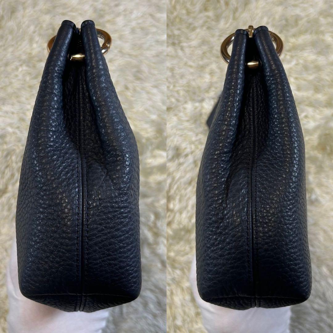 [ ultimate beautiful goods ] Coach 55661 shoulder bag leather diagonal .. shoulder .. navy blue color body bag Gold metal fittings charm navy 