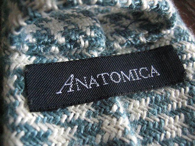 ANATOMICA アナトミカ HAND FRINGE TIE OLMETEX ハウンドトゥース 千鳥格子 フリンジタイ ネクタイ BLUE_画像5