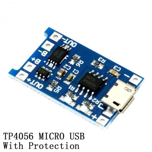 リチュームバッテリー充電ボード　充電モジュール TP4056A(Micro-USBタイプ 5V-1A) + 保護デュアル機能 即納_画像1