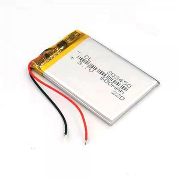 充電式 Li-Poバッテリー 303450 3.7Vボルト 600mAh リポ ポリマーリチウム電池、保護PCB充電モジュール付き 1個の価格 即納　特記_画像1