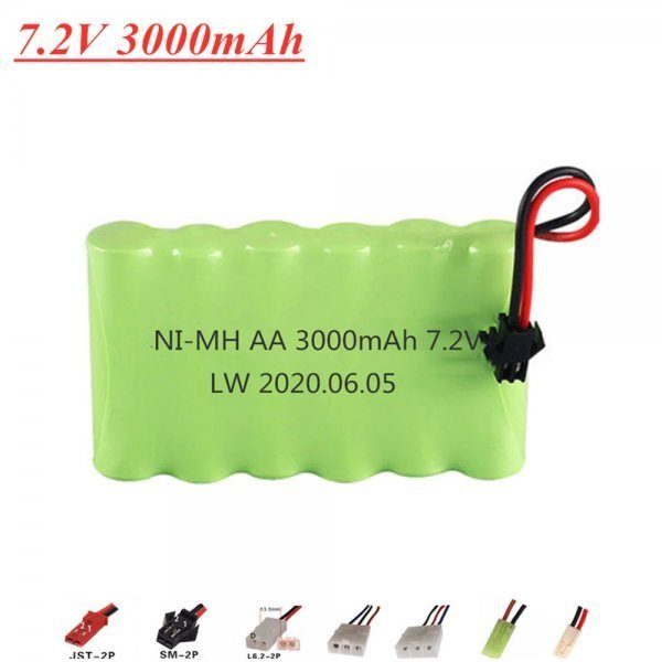 充電電池　ニッケル水素充電池　Ni-MH　7.2V 3000mA SM-2Pコネクタ 互換 　単3×6本型 充電　電池　バッテリー　即納可能　特記_画像1