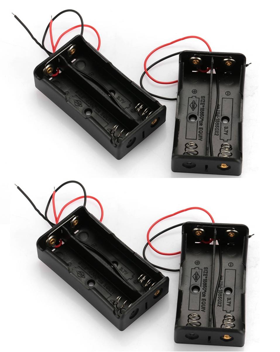 18650 充電池 2本用　並列接続　バッテリーケース リード線付 　2個セット　即納可能_画像1