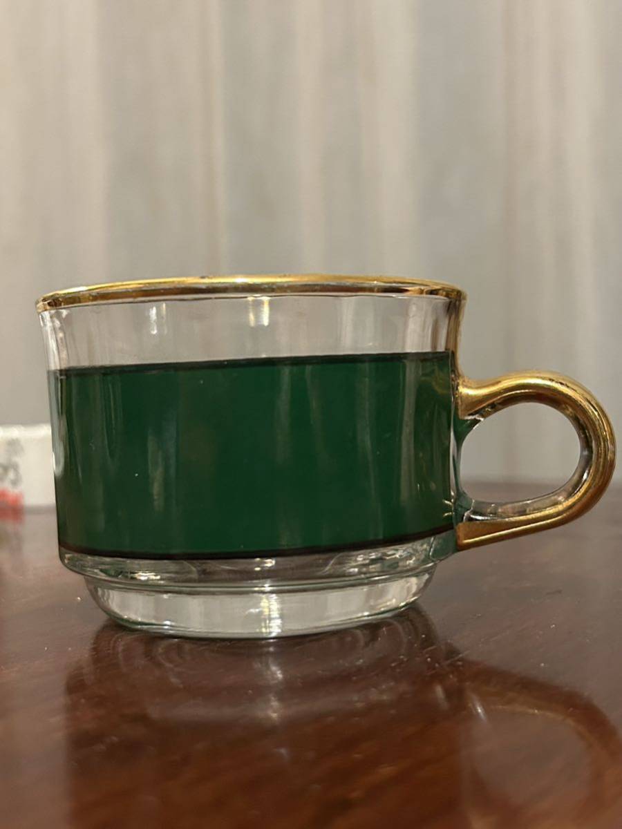 トルコ チャイ カップ ミントティー　耐熱ガラス コーヒー グラス トルコ製 グリーン ①_画像1