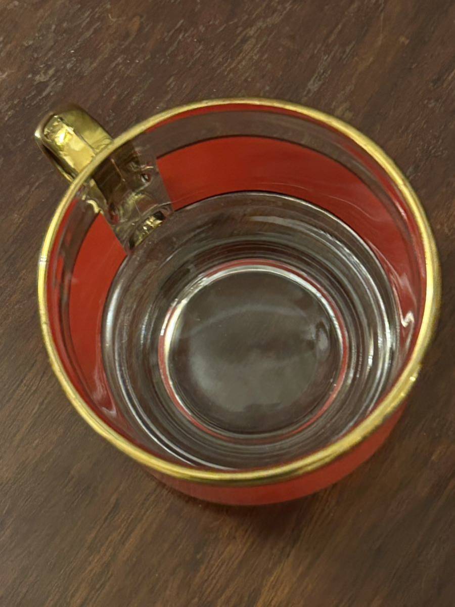 トルコ チャイ カップ ミントティー　耐熱ガラス コーヒー グラス トルコ製 レッド②_画像5