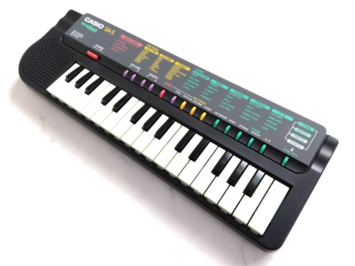 動作良好 美品★元箱 書類付 90s CASIO SA-5 SONG BANK ミニキーボード 32鍵 取説 コンパクト 音取り★サーキットベンディングにも _画像2