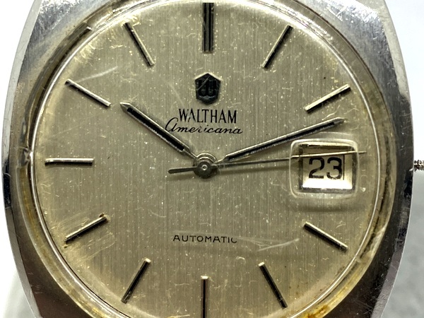 【即決/稼働品/訳あり】 WALTHAM ウォルサム アメリカーナ デイト メンズウォッチ アンティーク 腕時計 自動巻き 25石 HT.92_画像2