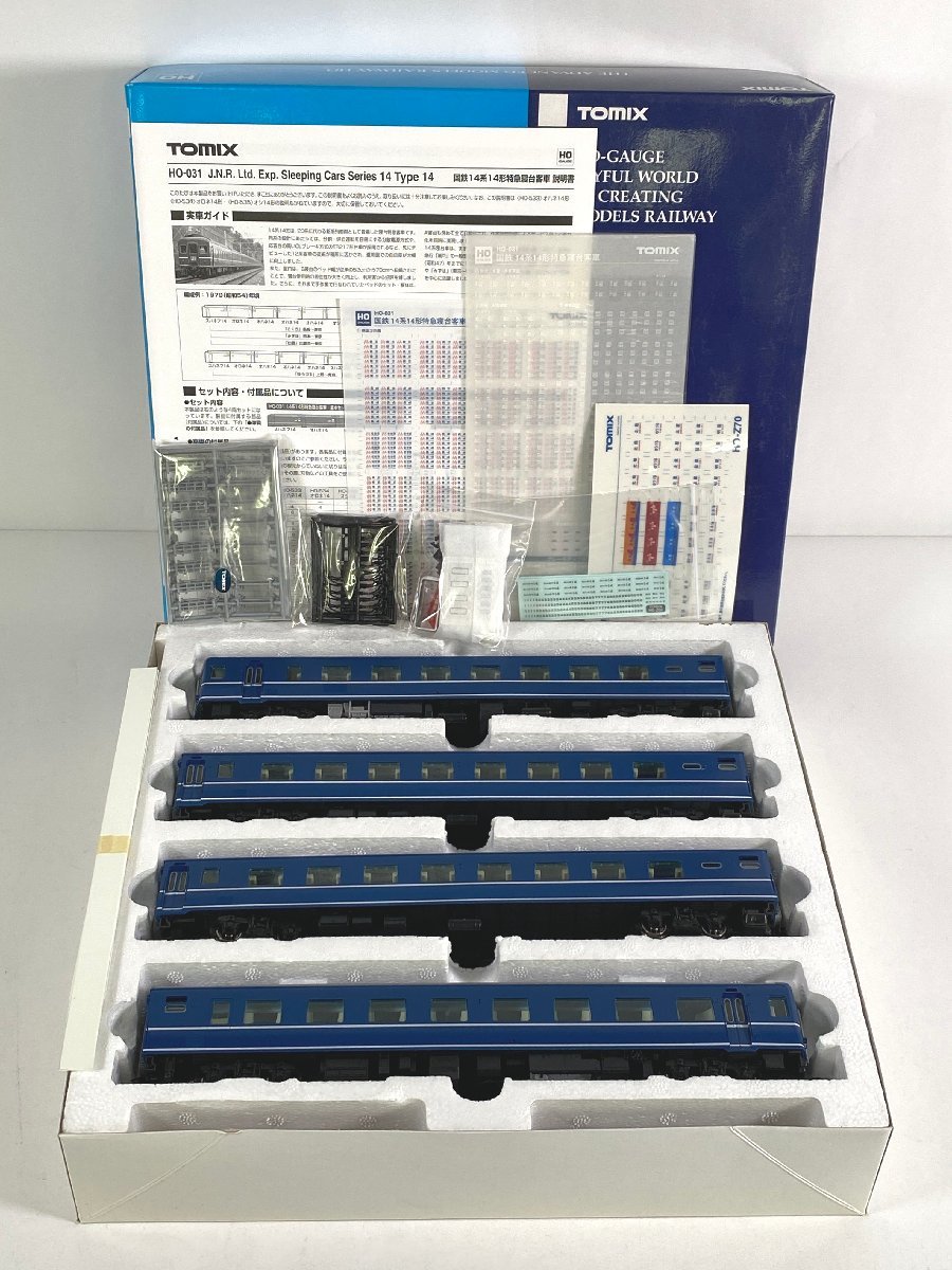 5-131＊HOゲージ TOMIX HO-031 国鉄 14系14形 特急寝台客車 基本セット トミックス 鉄道模型(ajc)_画像1