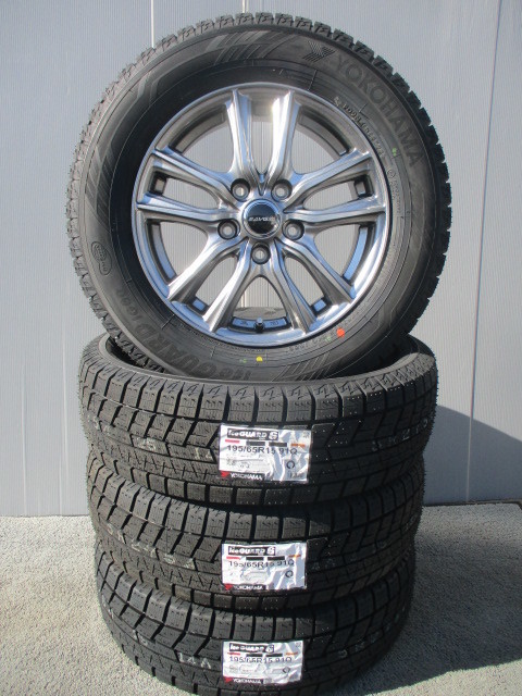 新品4本セット■ヨコハマ195/65R15■スタッドレスタイヤ+アルミホイール■アイスガードIG60■AurisカローラルミオンストリームセレナC27C26_画像1