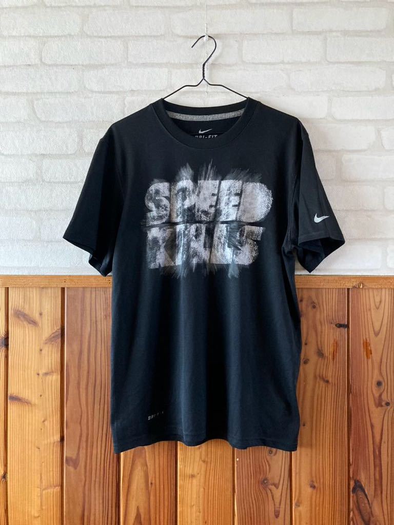 NIKE ナイキ メンズ 半袖 Tシャツ 黒 Lサイズ ドライシャツ ドライフィット スポーツウエア トレーニングウェア sports shirt トップス A_画像1