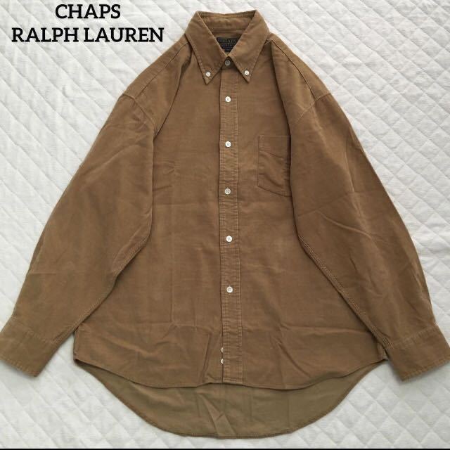 CHAPS Ralph Lauren コーデュロイシャツ ボタンダウンシャツ 長袖シャツ 茶 ブラウン ビッグシルエットシャツ オーバーサイズシャツ 古着