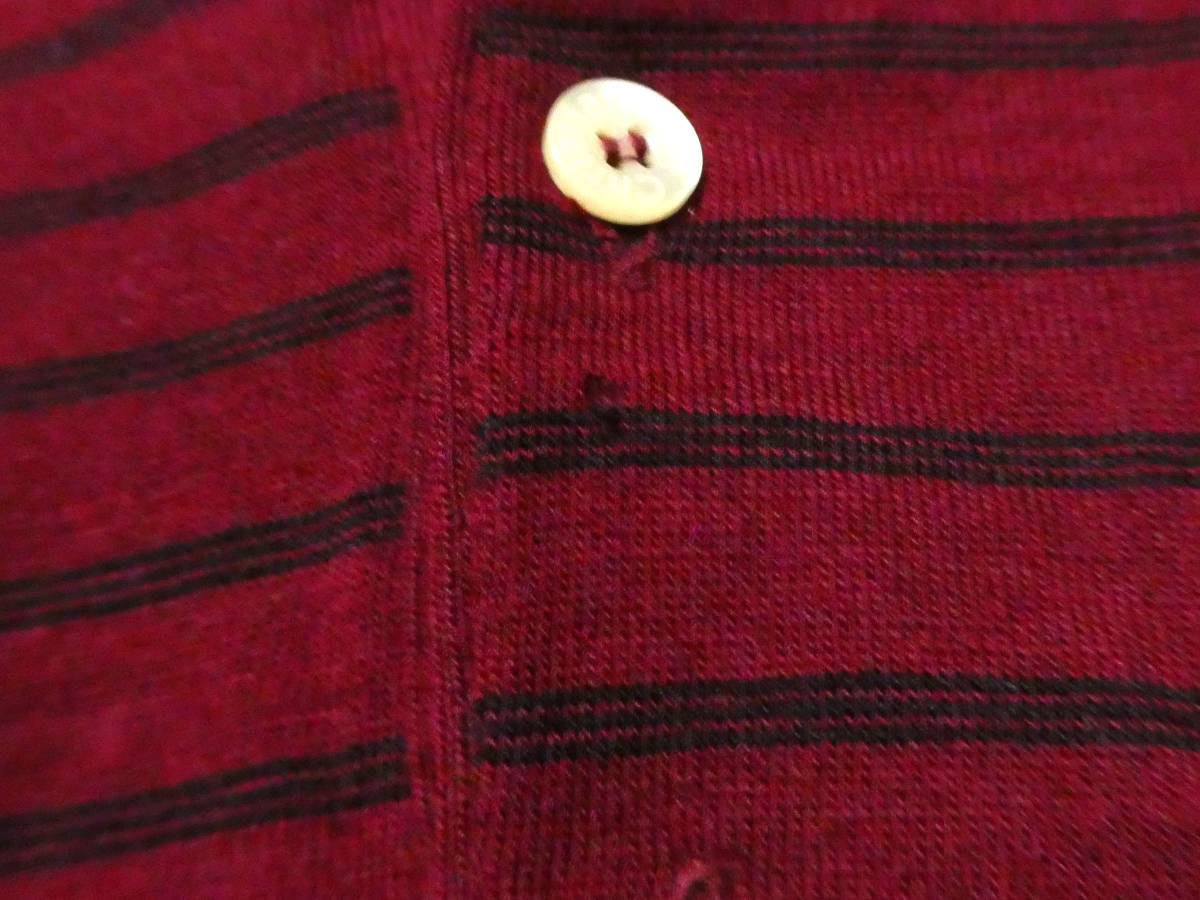 正規品 イタリア製 Christian Dior MONSIEUR クリスチャンディオールムッシュ ヴィンテージ 長袖 ウールニット ポロシャツ セーター S 赤の画像8