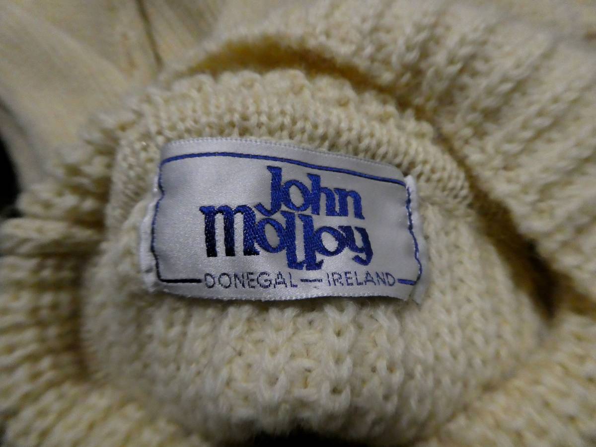 アイルランド製 JOHN MOLLOY ジョンモロイ 肉厚 ウール タートルネックニット セーター FREE 生成り アイボリー_画像5