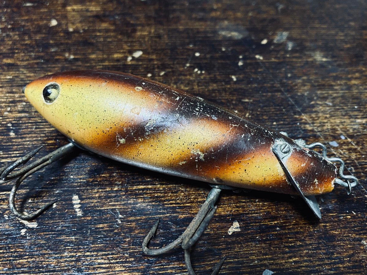 20's HEDDON Crab Wiggler #1800 美品!! グラスアイ!! オールド!! 希少!! ウッド!! 1920年代 / オールドヘドン ベビークラブウィグラー_画像2