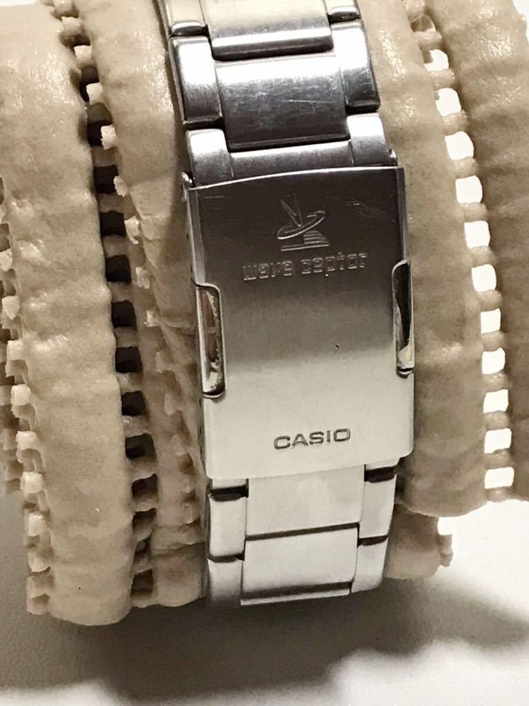 稼働品　カシオ　CASIO wave ceptor メンズ　腕時計 電波ソーラー ネイビー WVA ーM640_画像7