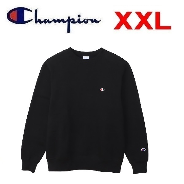 Champion チャンピオン クルーネックスウェットシャツ ブラック XXL　C3-Y037　メンズ　トレーナー_画像1