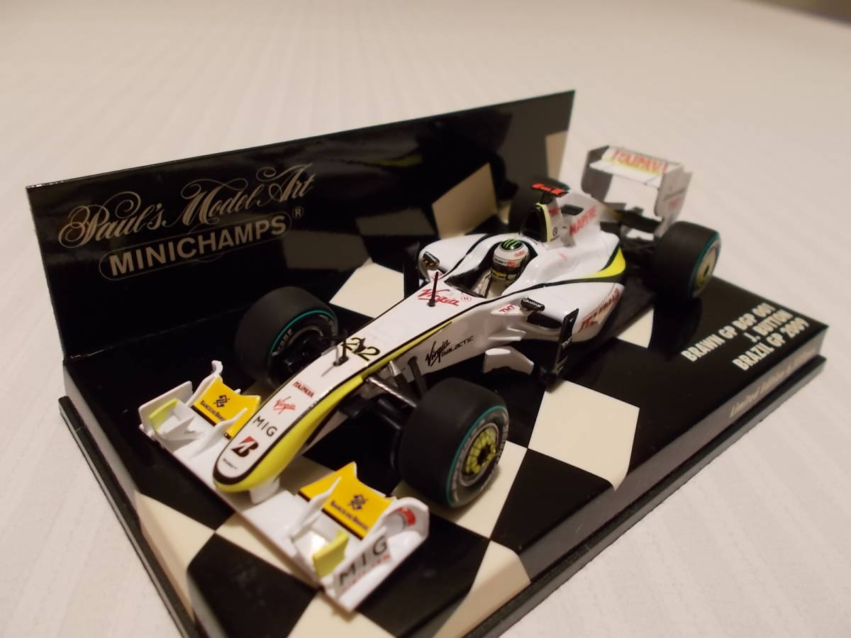 ミニチャンプス 1/43 ブラウンGP BGP 001 J.バトン ブラジルGP 2009　BRAWN GP BGP 001 J.BUTTON BRAZIL GP 2009 PMA_画像1