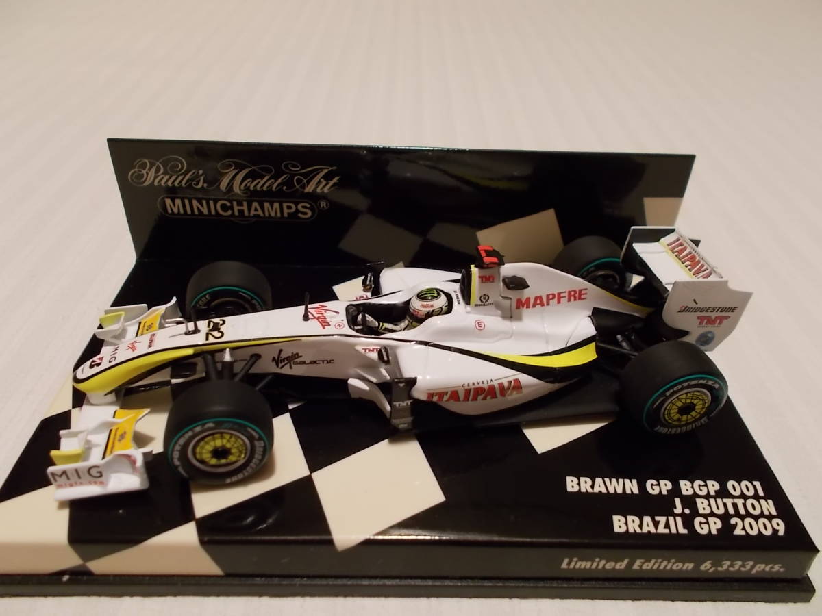 ミニチャンプス 1/43 ブラウンGP BGP 001 J.バトン ブラジルGP 2009　BRAWN GP BGP 001 J.BUTTON BRAZIL GP 2009 PMA_画像2