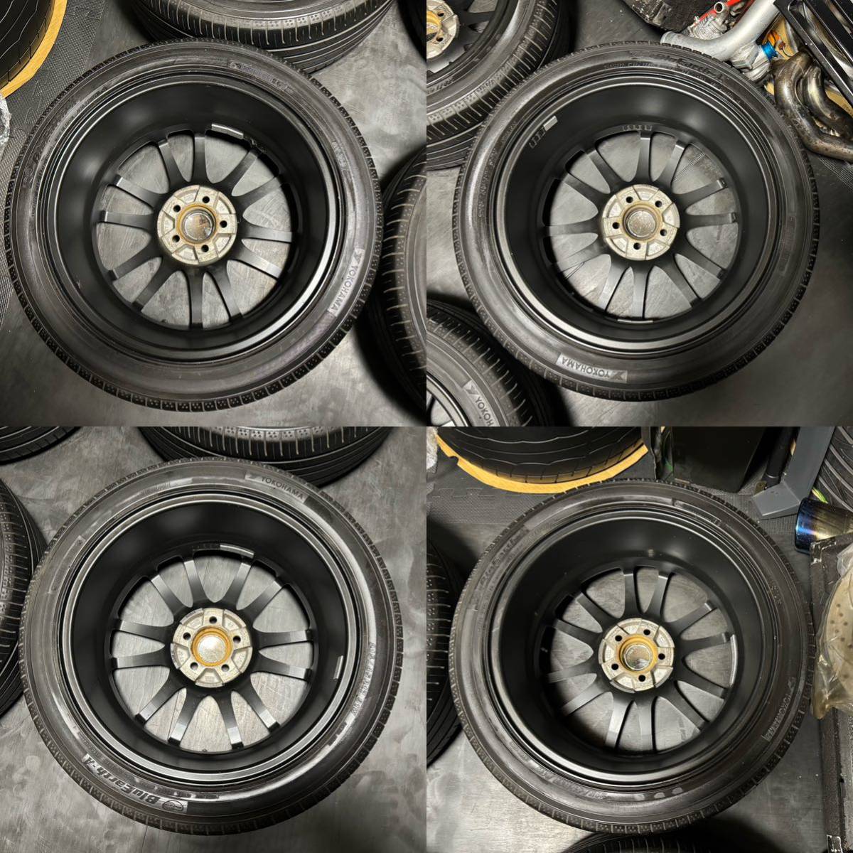 HRS マットブラック 17インチ 7J＋45 PCD100 5穴 ハブ径約73ミリ BluEarth-A 215/45R17 30 50プリウス 86 BRZ ウィッシュ カロスポ等_画像8