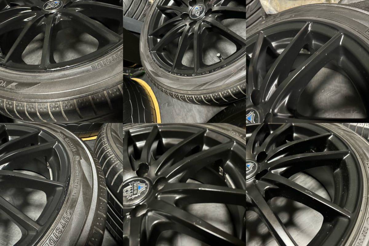 HRS マットブラック 17インチ 7J＋45 PCD100 5穴 ハブ径約73ミリ BluEarth-A 215/45R17 30 50プリウス 86 BRZ ウィッシュ カロスポ等_画像7