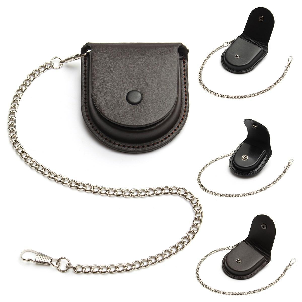 [ postage our company charge ] pocket watch holder box pouch portable waist bag leather storage case BB5048-02bk 2. black 