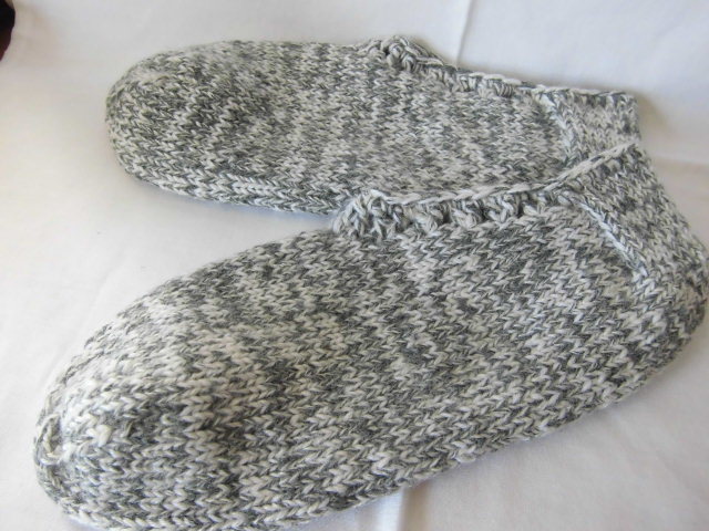 H 手編み 毛糸靴下/ 約23～約24cm/ 冬は温か 足の冷え解消 / ハンドメイの画像1