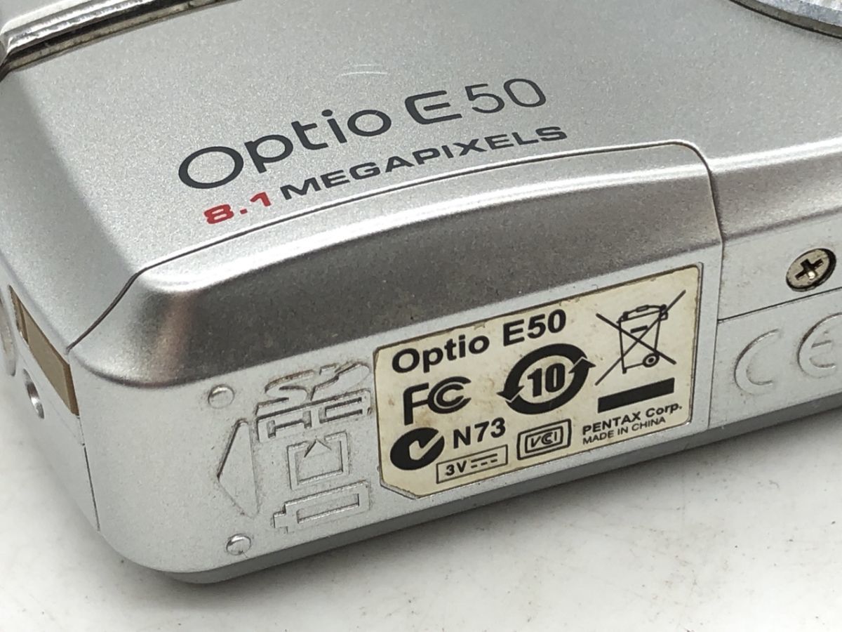 0104-511S⑥22973RP　コンパクトデジタルカメラ PENTAX Optio E50 ペンタックス 3x OPTICAL ZOOM 6.2mm-18.6mm シルバー_画像6