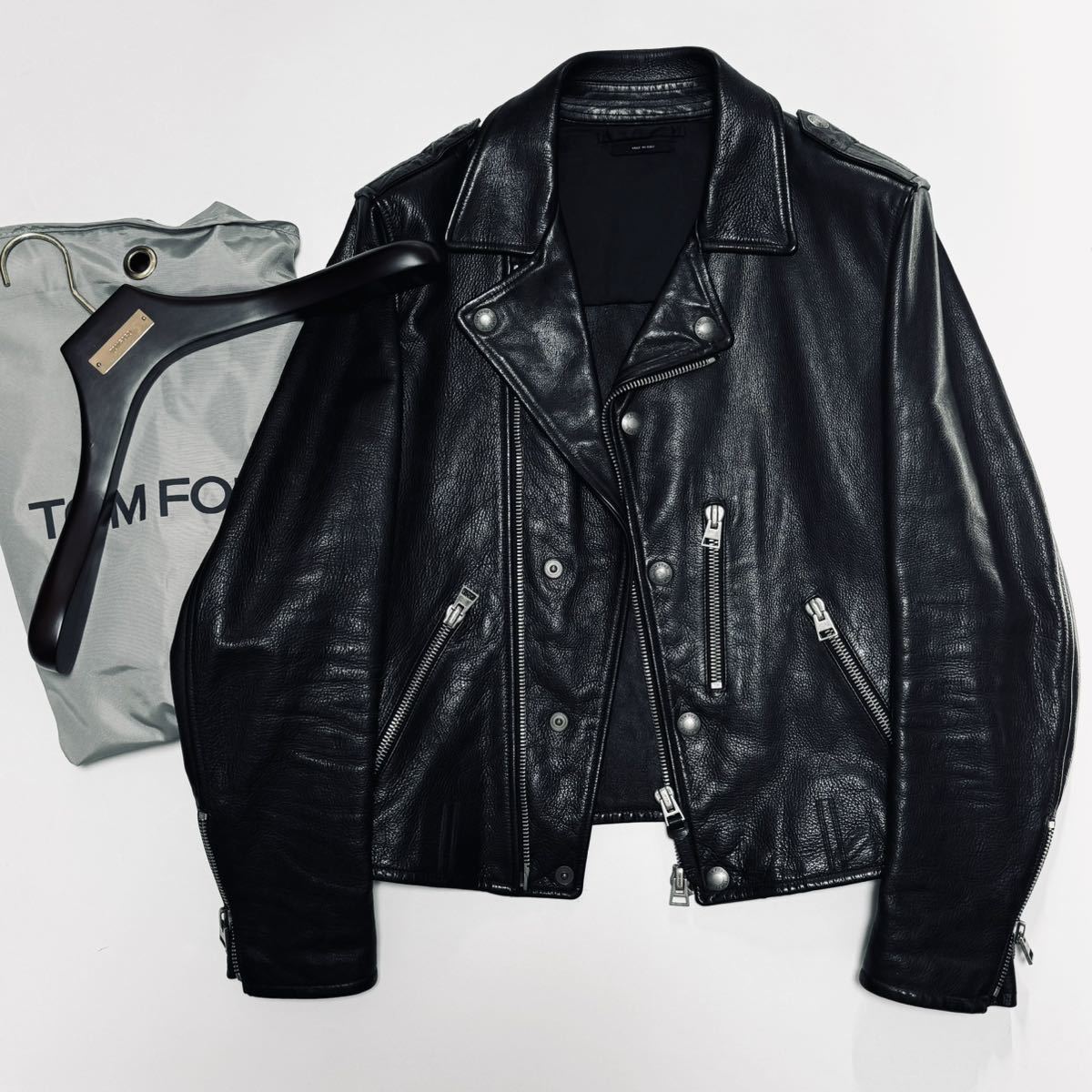 TOM FORD ライダースレザージャケット50 トムフォードブラック48 TOM FORD ライダースレザージャケット50 トムフォードブラック48