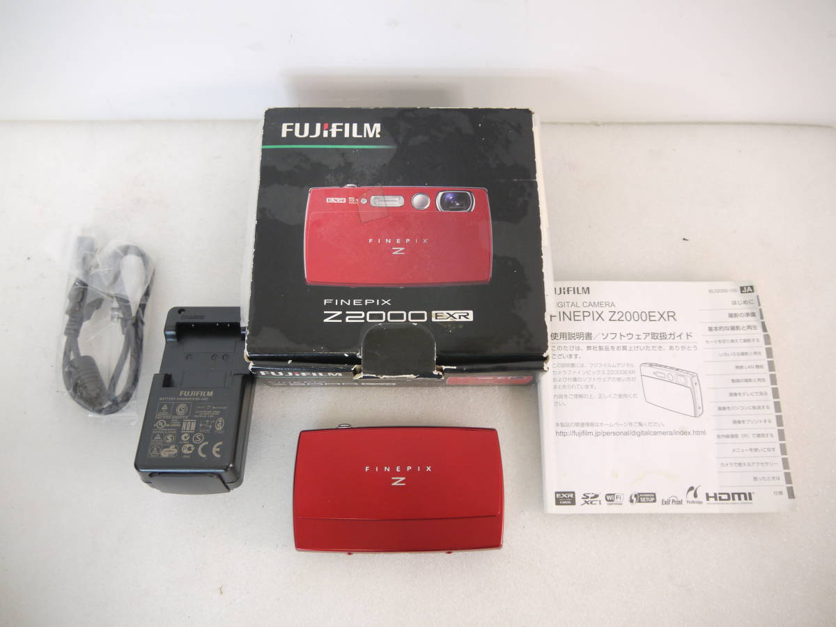 617 FUJIFILM FINEPIX Z2000EXR 富士フィルム ファインピクス デジタルカメラ レッド 箱/取説/充電器/バッテリー付 撮影可_画像1