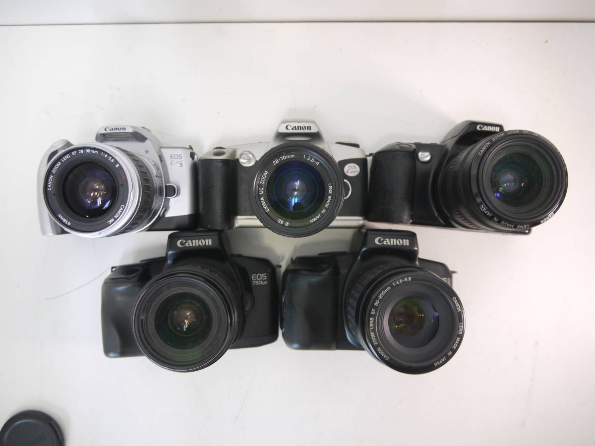 683 Canon AFカメラ 5台 まとめ レンズ付 EOS Kiss/Kiss 5/EOS 750QD/EF 28-90/28-80/80-200/28-70/SIGAM 28-70mm キャノン フィルムカメラ_画像2