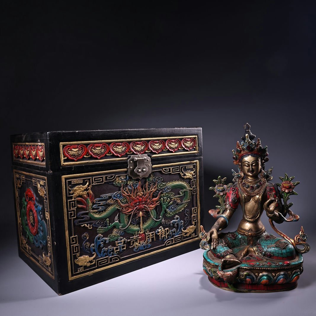 新着 ◇羽彰・古美術◇A4829清時代 仏教古美術 チベット密教 御蔵 銅製