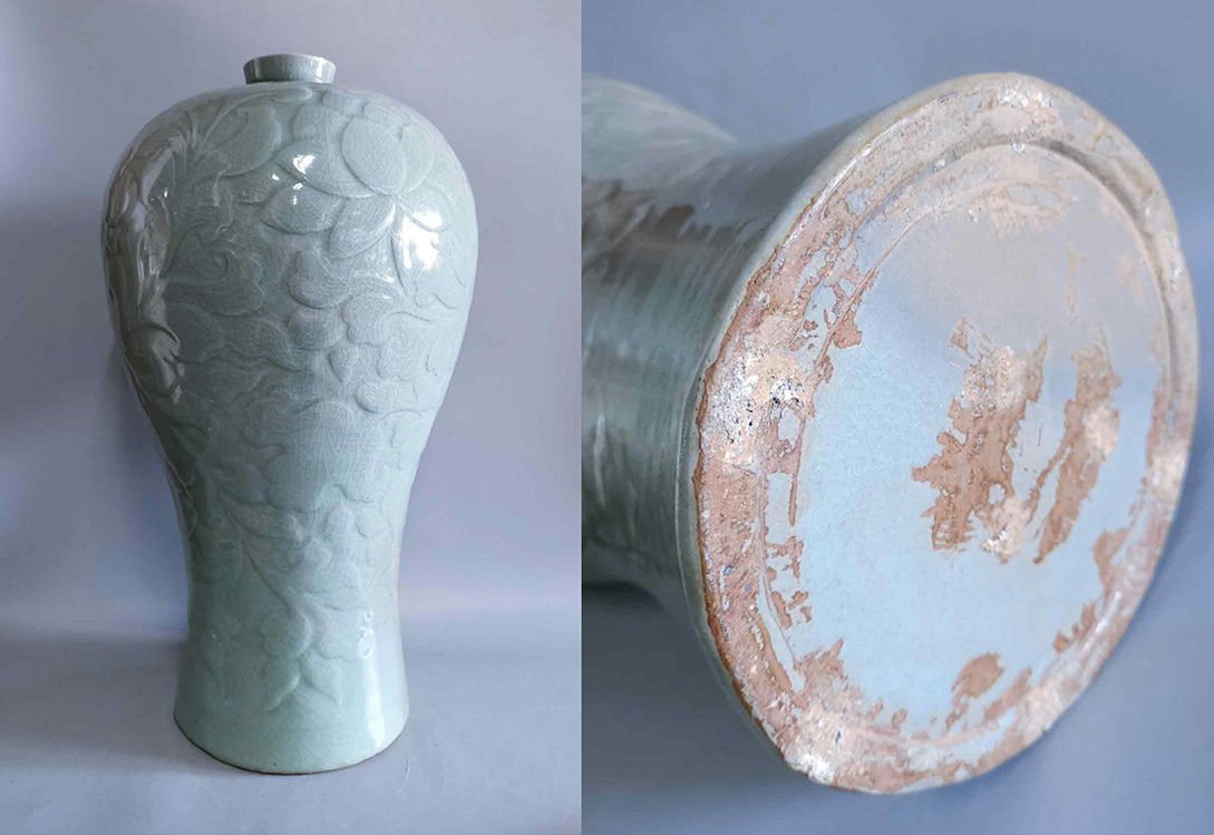 ◆羽彰・古美術◆A4703朝鮮珍品旧蔵 朝鮮美術 高麗磁 朝鮮古陶磁器 古高麗 李朝 高麗青磁梅瓶